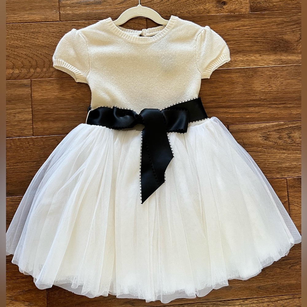 Ralph Lauren Cream/White Tulle w/belt Tutu Dress Size 3 Toddler
